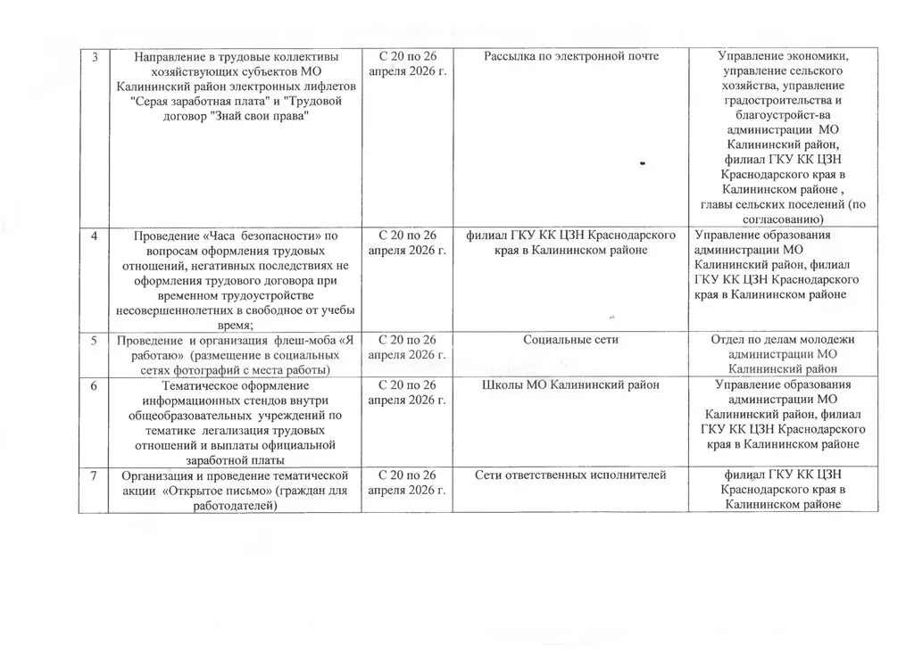 План  Недели прововой занятости 2026-2